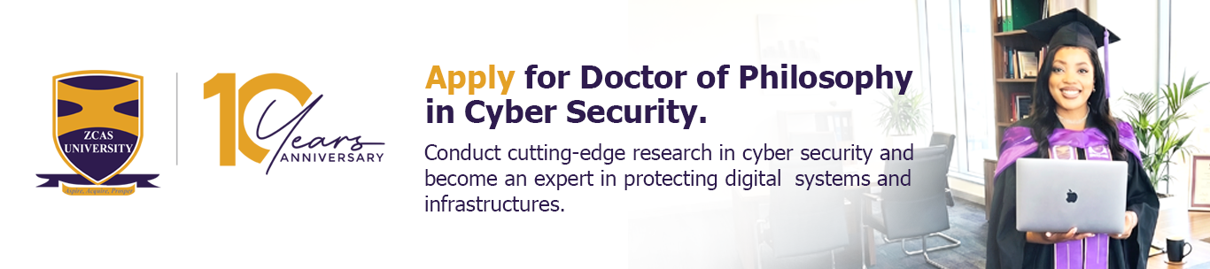 Promotional graphic for Doctor Of Philosophy in Cyber Security